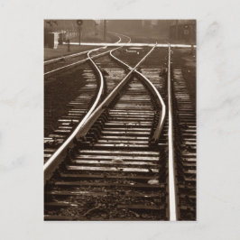 Postkarte ~ LEERE TRAINTRACKS ~ Bahnschalter