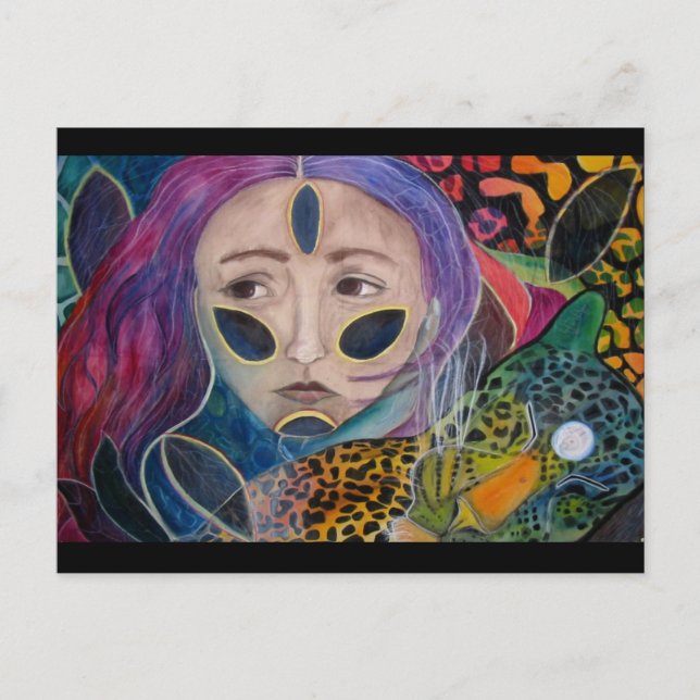 Postkarte: "Leopard Woman" Postkarte (Vorderseite)