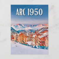 Postkarte Les Bogen 1950 Skistation