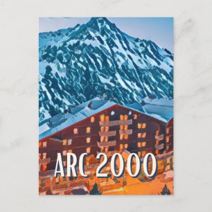 Postkarte Les Bogen 2000 Skistation
