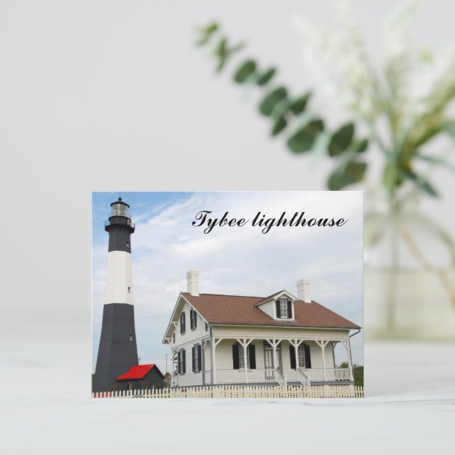 Postkarte Leuchtturm Tybee Island (Stehend Vorderseite)
