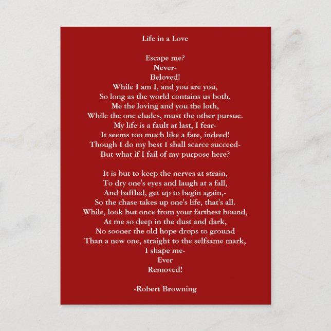 Postkarte-Liebe Art-Liebe Gedicht 12 Postkarte (Vorderseite)