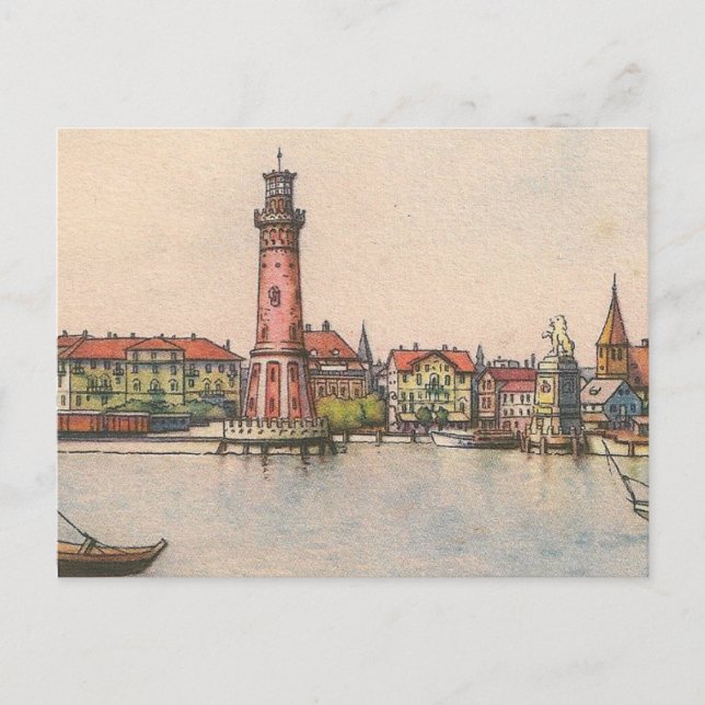 Postkarte - Lindau Lighthouse (Vorderseite)