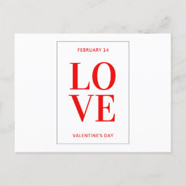 Postkarte - "Love You Feb 14 Valentines Day"