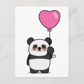 Postkarte Lover Panda / Valentinstag