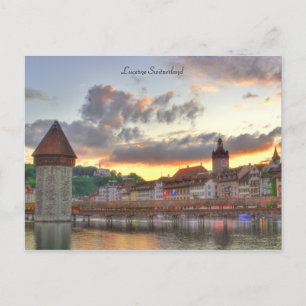 Postkarte Luzern Schweiz Alte Stadt Kapellbrücke