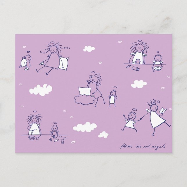 Postkarte "Mamas sind keine Engel" (Vorderseite)