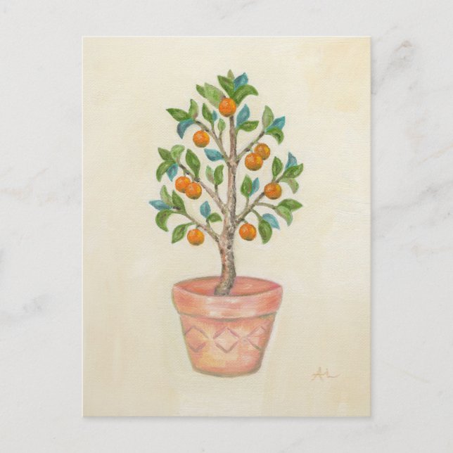 Postkarte Mandarine Tree (Vorderseite)