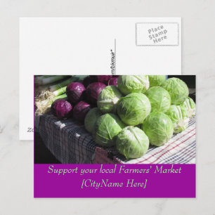 Postkarte - Markt für Bauer unterstützen - Cabbage