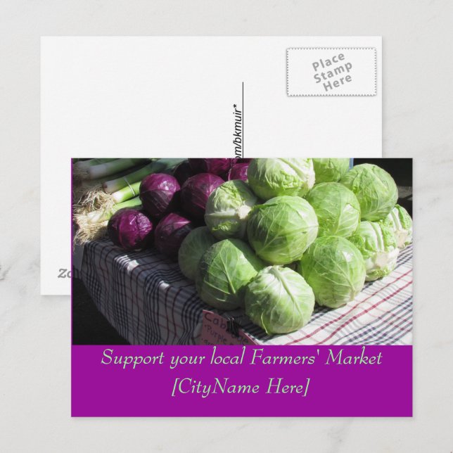 Postkarte - Markt für Bauer unterstützen - Cabbage (Vorne/Hinten)