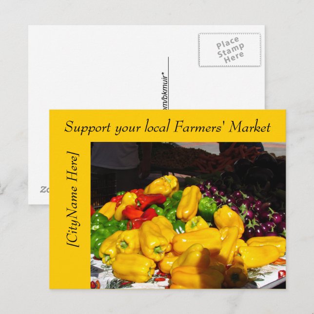 Postkarte - Markt für Bauer unterstützen - Paprika (Vorne/Hinten)