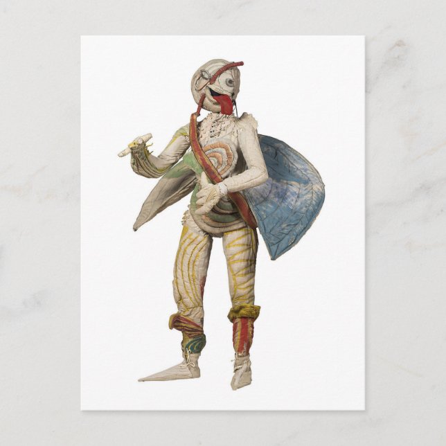 Postkarte - Maskenfigur "Bertchen" B (weiß) (Vorderseite)