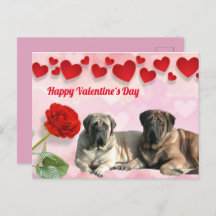 Postkarte Mastiff Valentine‘s Day