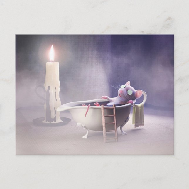 Postkarte: Mäuse Wellness & Wellness-Center Postkarte (Vorderseite)