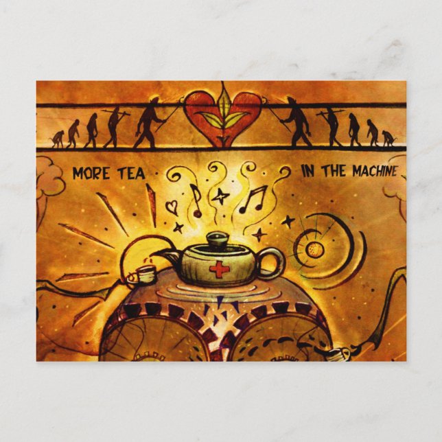 Postkarte "Mehr Tee" (Einzelheiten) (Vorderseite)