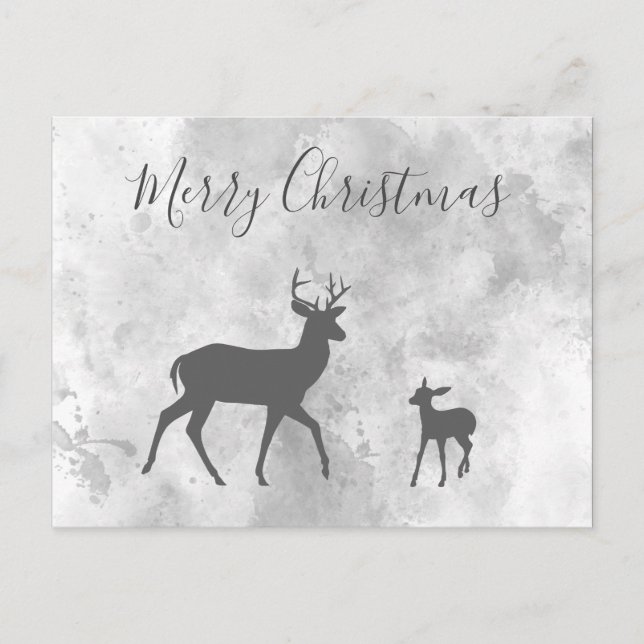 Postkarte Merry Christmas Hirsch (Vorderseite)