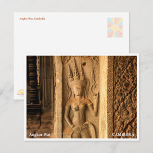 Postkarte mit Architekturdetail von Angkor Wat