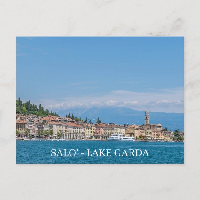 Postkarte mit Aussicht auf den Gardasee (Vorderseite)