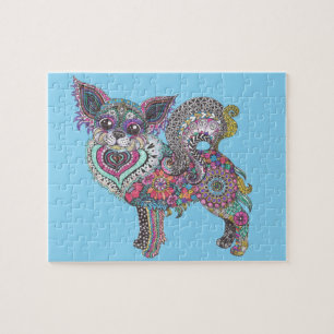 Postkarte mit Chihuahua-Motiv Puzzle
