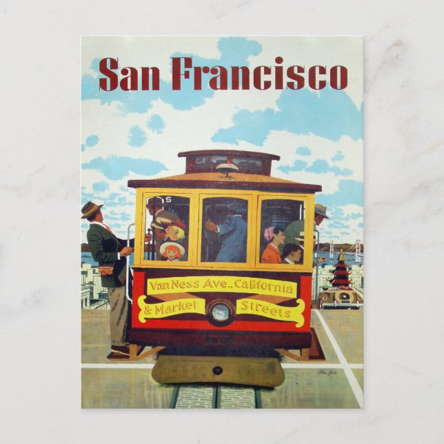 Postkarte mit Coolem San Francisco Print (Vorderseite)