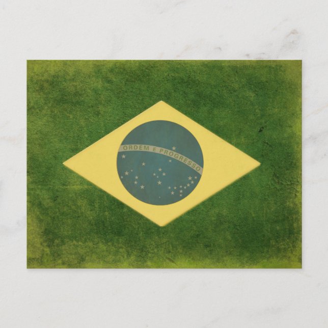 Postkarte mit Cooler brasilianischer Flagge (Vorderseite)