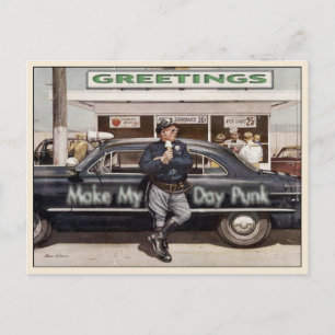 Postkarte mit Cooler Vintager Polizist