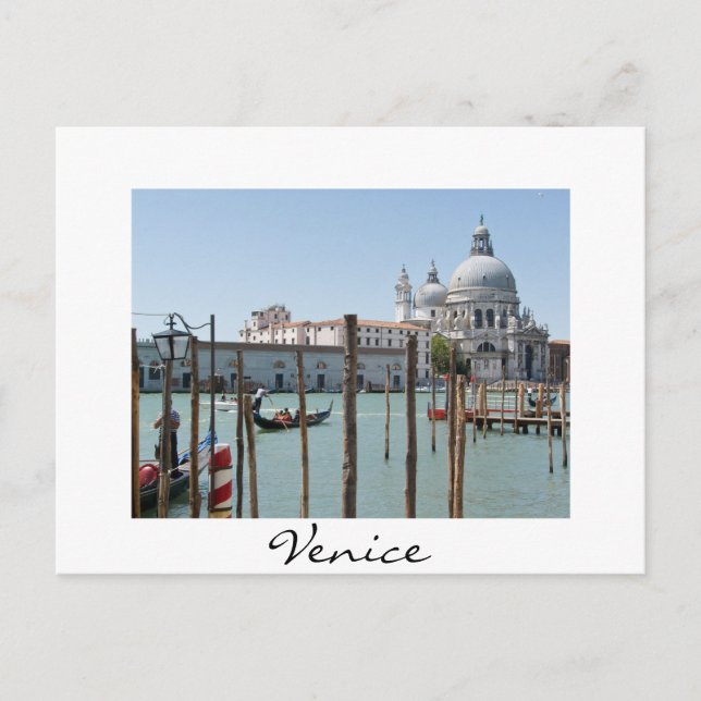 Postkarte mit dem Text "Venedig" und Gondeln (Vorderseite)