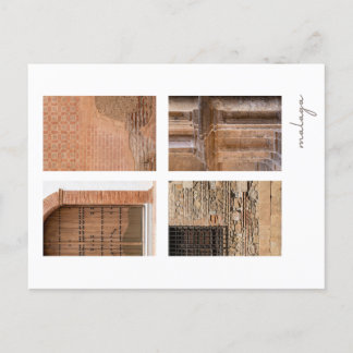 Postkarte mit den Sehenswürdigkeiten von Malaga in