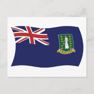 Postkarte mit der Flagge der Britischen Jungfernin