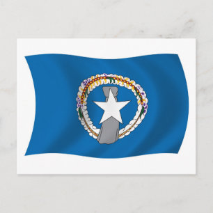 Postkarte mit der Flagge der Nördlichen Marianenin