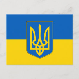 Postkarte mit der Flagge der Ukraine