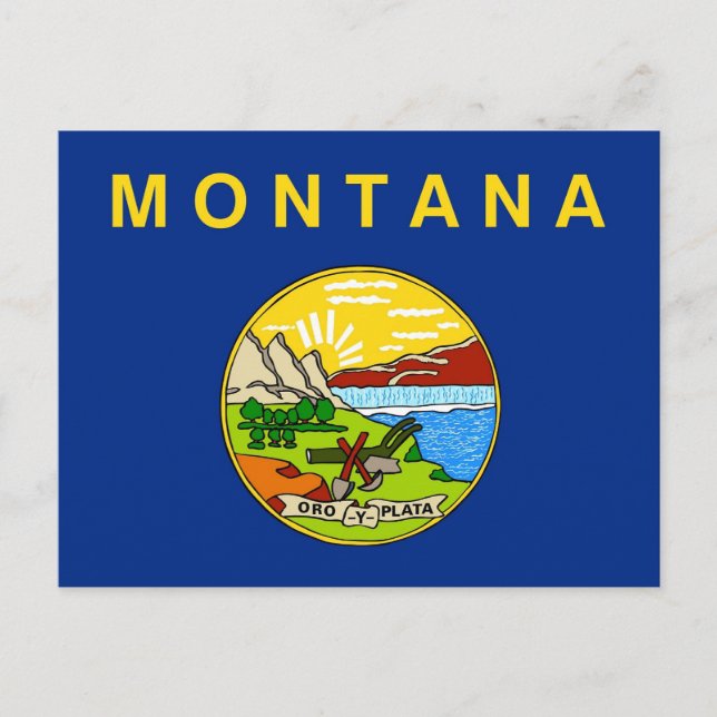 Postkarte mit der Flagge des Montana-Staat - USA (Vorderseite)