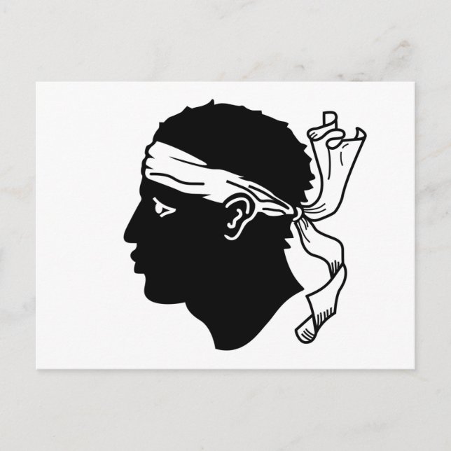 Postkarte mit der Flagge Korsikas, Frankreich (Vorderseite)