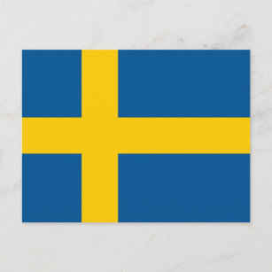Postkarte mit der Flagge Schwedens