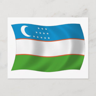 Postkarte mit der Flagge Usbekistans