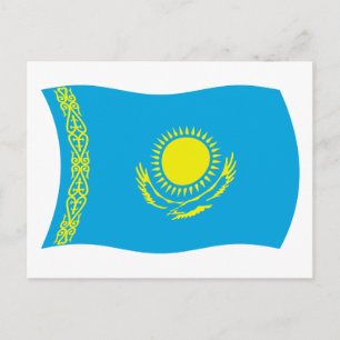 Postkarte mit der Flagge von Kasachstan