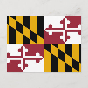 Postkarte mit der Flagge von Maryland Staat - USA