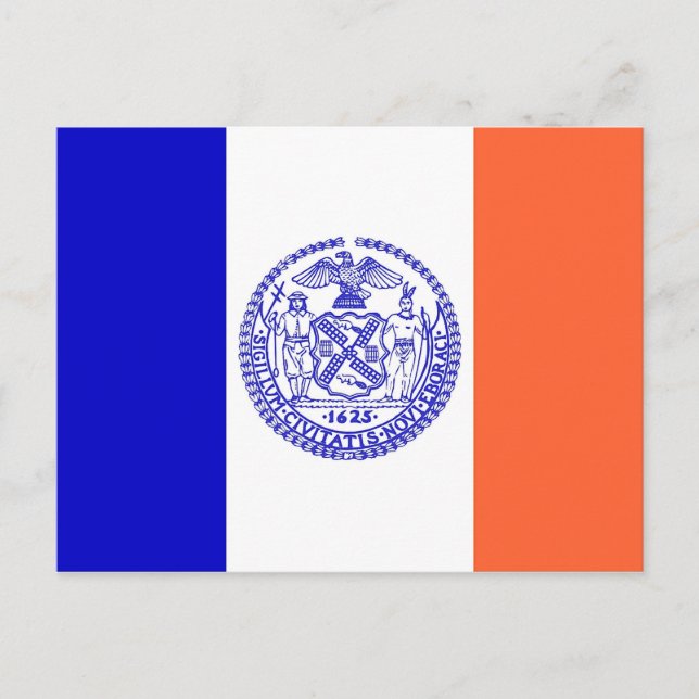 Postkarte mit der Flagge von New York City - USA (Vorderseite)