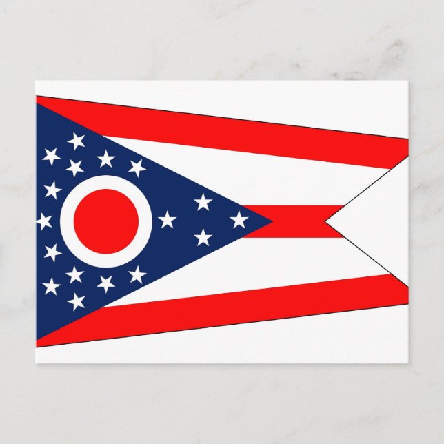 Postkarte mit der Flagge von Ohio Staat - USA (Vorderseite)