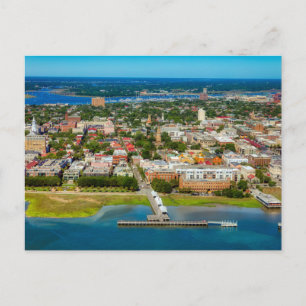 Postkarte mit der Skyline von Charleston, South Ca