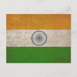 Postkarte mit dunkler Flagge aus Indien