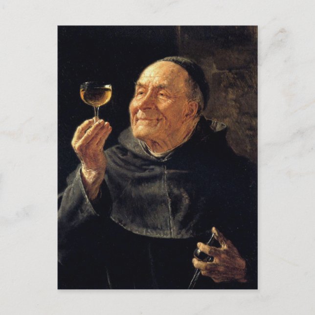 Postkarte mit Eduard Grutzner Malerei (Vorderseite)