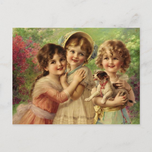 Postkarte mit Emile Vernon-Malerei (Vorderseite)