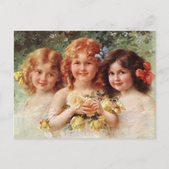 Postkarte mit Emile Vernon-Malerei (Vorderseite)