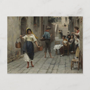 Postkarte mit Eugene de Blaas-Malerei