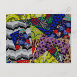 Postkarte mit farbiger Collage