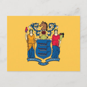 Postkarte mit Flag New Jersey Staat - USA