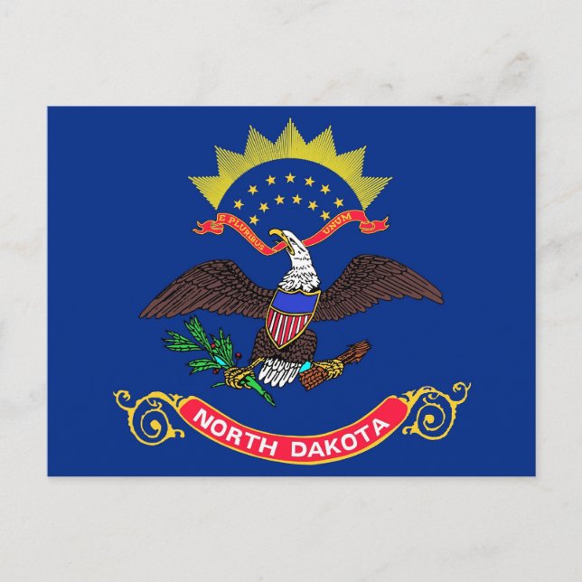 Postkarte mit Flag Nord-Dakota-Staat - USA (Vorderseite)