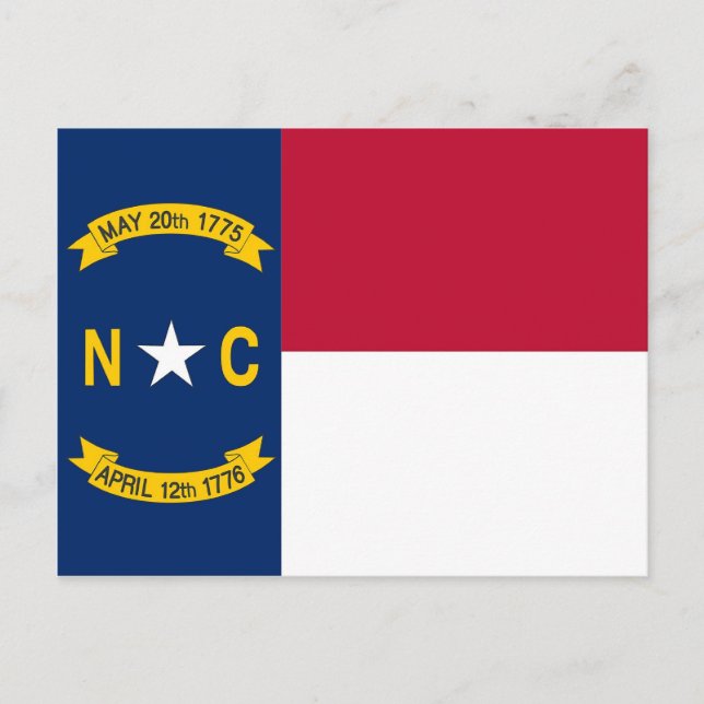 Postkarte mit Flag North Carolina Staat - USA (Vorderseite)