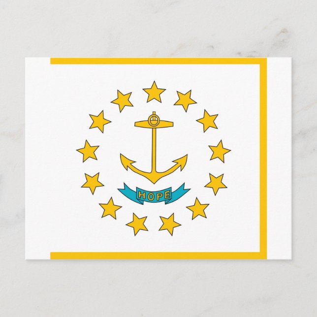 Postkarte mit Flag Rhode Island Staat - USA (Vorderseite)